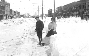 100 Block of N. College looking north after the big snowstorm of 1913