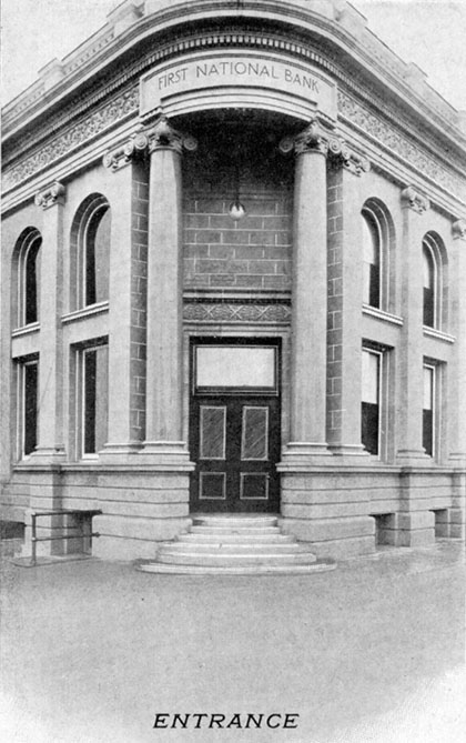 Entrance to 1st national bank