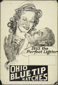 Advertisement by Brown for Ohio Blue Tip matches