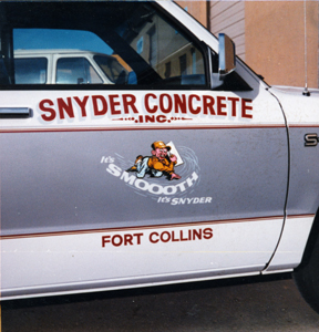 Sign painting for Snyder Concrete, Inc., 1980s c.