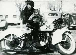 Don holding his baby daughter, Norma