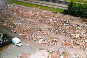 Flood debris collected at the Fort Collins Streets Facility
