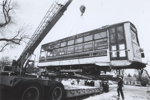 Preparing to restore the trolley, 1978