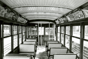 Trolley interior, 1950