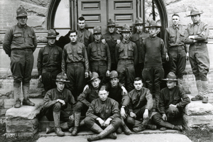 Military cadets on CAC campus, circa 1917-1918