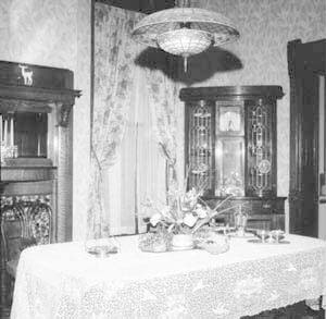 Looking across dining table at southwest corner
