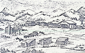 Virginia Dale Stage Station, c. 1865; Drawn by Soldier of the Michigan Volunteers