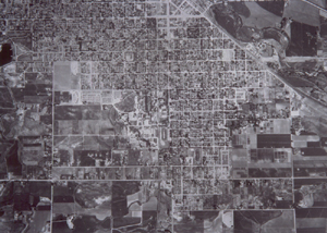 Aerial view of Fort Collins, c. 1950