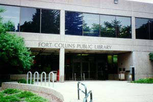 Fort Collins Public Library entrance, July 10, 1996