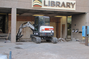 Main Library Remodel - tearing down the old front door, December 2011